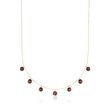 5.75 ct. t.w. Garnet Station Necklace in 14kt Yellow Gold