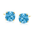 5.00 ct. t.w. Swiss Blue Topaz Stud Earrings in 14kt Yellow Gold