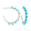 Turquoise C-Hoop Earrings in Sterling Silver