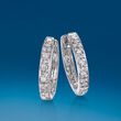 Diamond Accent Huggie Hoop Earrings in 14kt White Gold