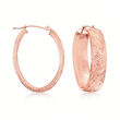 14kt Rose Gold Diamond-Cut Hoop Earrings
