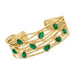 6.25 ct. t.w. Emerald Highway Cuff Bracelet in 18kt Gold Over Sterling