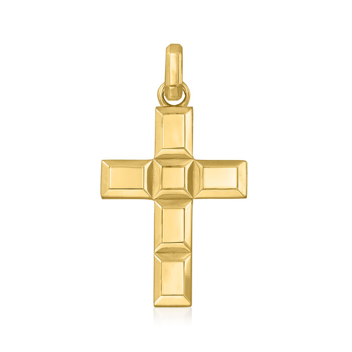 Gabriel Designs Men's 14kt Yellow Gold Station Cross Pendant