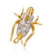 C. 1980 Vintage .65 ct. t.w. Diamond Grasshopper Pin/Pendant in 14kt Yellow Gold