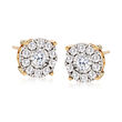 1.00 ct. t.w. Diamond Cluster Stud Earrings in 14kt Yellow Gold