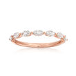 Henri Daussi .49 ct. t.w. Marquise Diamond Wedding Band in 14kt Rose Gold