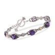 4.90 ct. t.w. Amethyst Bracelet in Sterling Silver and 14kt Yellow Gold