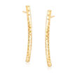Italian 14kt Yellow Gold Curved Bar Drop Earrings