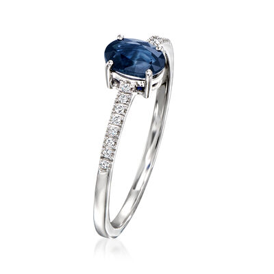 .40 Carat Sapphire Ring with Diamond Accents in 14kt White Gold