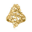 C. 1980 Vintage 14kt Yellow Gold Abstract Ring