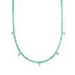 20.00 ct. t.w. Emerald and .36 ct. t.w. Diamond Station Necklace With 14kt Yellow Gold