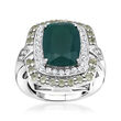Green Chalcedony Ring with 1.50 ct. t.w. Peridot and 1.00 ct. t.w. White Topaz in Sterling Silver