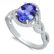 2.00 Carat Tanzanite Ring with .28 ct. t.w. Diamonds in 14kt White Gold