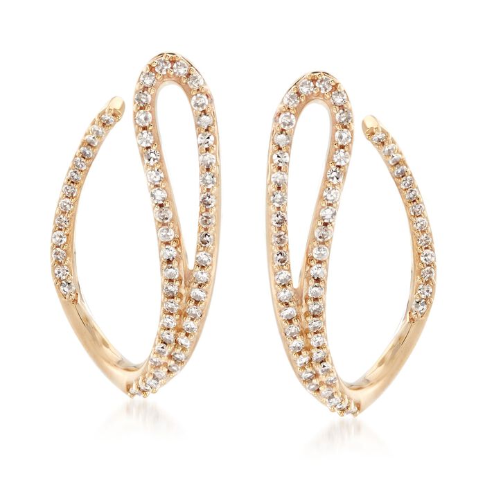 .50 ct. t.w. Diamond Swoop Drop Earrings in 14kt Yellow Gold