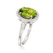 2.80 Carat Peridot and .51 ct. t.w. White Zircon Ring in Sterling Silver 