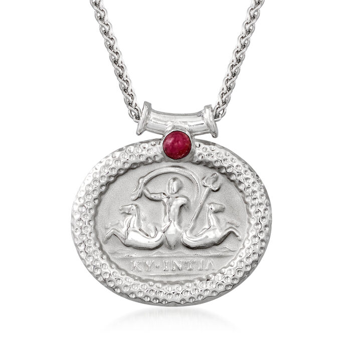 Tagliamonte .30 Carat Ruby Neptune Pendant Necklace in Sterling Silver
