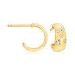 .15 ct. t.w. Diamond Star C-Hoop Earrings in 18kt Gold Over Sterling