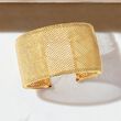 Italian 18kt Yellow Gold Over Sterling Beaded Cuff Bracelet