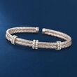 .50 ct. t.w. Diamond Basketweave Cuff Bracelet in Sterling Silver