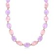 Kunzite and Amethyst Bead Necklace in 14kt Yellow Gold
