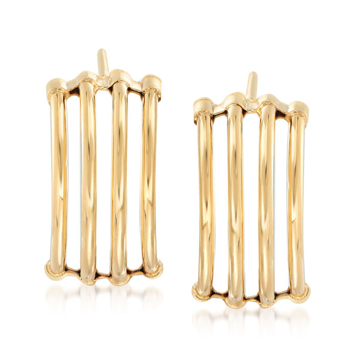 Italian Multi-Row Open-Space Earrings in 14kt Yellow Gold