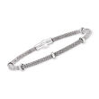 Italian Sterling Silver Mesh Station Bracelet with Magnetic Clasp