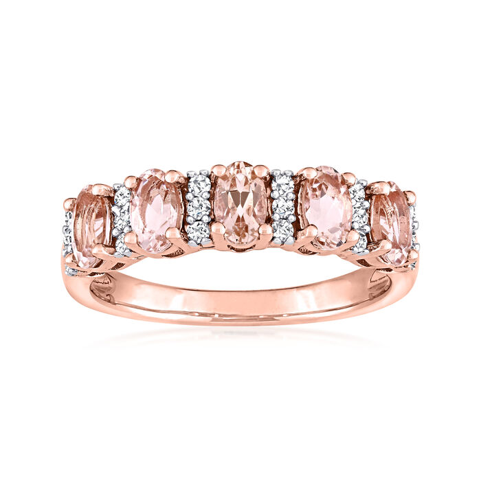 1.00 ct. t.w. Morganite and .16 ct. t.w. Diamond Ring in 14kt Rose Gold