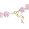 Italian Pink Murano Glass Bead Necklace with 18kt Gold Over Sterling