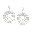 Charles Garnier &quot;Saturnia&quot; Large Multi-Circle Drop Earrings in Sterling Silver