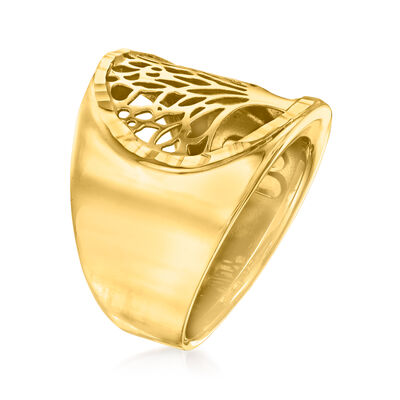 Italian 14kt Yellow Gold Tree of Life Cut-Out Ring