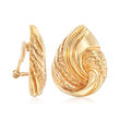 Italian 18kt Yellow Gold Pear-Shaped Knot Clip-On Earrings