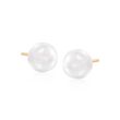 5.5-6mm Cultured Akoya Pearl Earrings in 14kt Yellow Gold 