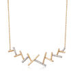 .10 ct. t.w. Diamond &quot;Ski Track&quot; Necklace in 14kt Yellow Gold