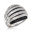 24x20mm Black Onyx and 1.05 ct. t.w. Diamond Dome Ring in 18kt White Gold