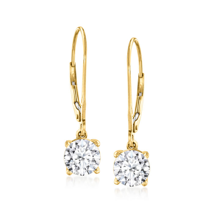 2.00 ct. t.w. Lab-Grown Diamond Drop Earrings in 14kt Yellow Gold
