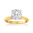 C. 1980 Vintage 2.10 Carat Diamond Solitaire Ring in 14kt Yellow Gold