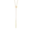 14kt Yellow Gold Round Disc with Linear Bar Y-Necklace