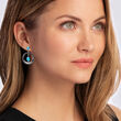 Turquoise Open-Circle Drop Earrings in Sterling Silver