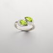 2.00 ct. t.w. Peridot and .44 ct. t.w. White Zircon Bypass Ring in Sterling Silver