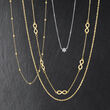 Italian 14kt Yellow Gold Infinity Station Link Necklace