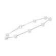 7-7.5mm Cultured Pearl Station Anklet in Sterling Silver