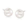 8-8.5mm Multicolored Cultured Pearl Jewelry Set: Eight Pairs of Stud Earrings with Sterling Silver