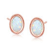 Synthetic Opal Jewelry Set: Earrings and Necklace in 18kt Rose Gold Over Sterling Silver