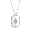 Charles Garnier &quot;Starburst&quot; .57 ct. t.w. CZ Dog Tag Pendant Necklace in Sterling Silver