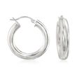 Italian Sterling Silver Jewelry Set: Cuff Bracelet and Hoop Earrings