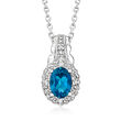 2.80 ct. t.w. London Blue Topaz Jewelry Set with White Topaz Accents: Pendant Necklace, Earrings and Ring in Sterling Silver