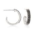 .25 ct. t.w. Black Diamond J-Hoop Earrings in Sterling Silver