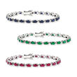 20.45 ct. t.w. Multi-Gemstone and Diamond-Accented Jewelry Set: Three Bracelets in Sterling Silver
