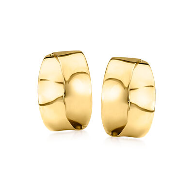 Italian 18kt Yellow Gold Curved Crossover Earrings