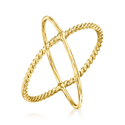 Italian 14kt Yellow Gold Crisscross Ring